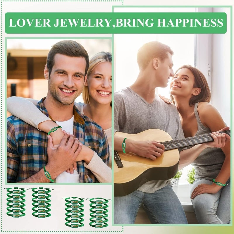 Bovemee 24PCS Virgin Mary Bracelets，Green Saint Jude bracelet Rosary Handmade Mexican bracelets,Virgen de Guadalupe Bracelet San Judas Tadeo Gift For Men Women - Image 3